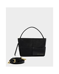 Katie Loxton Taya Hand Woven Suedette Top Handle Bag - Black